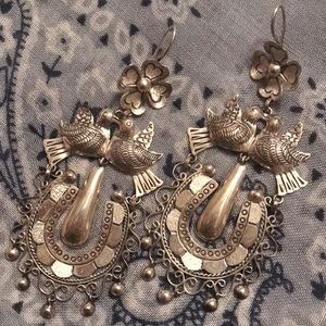 Sterling Silver Ornate Earrings
